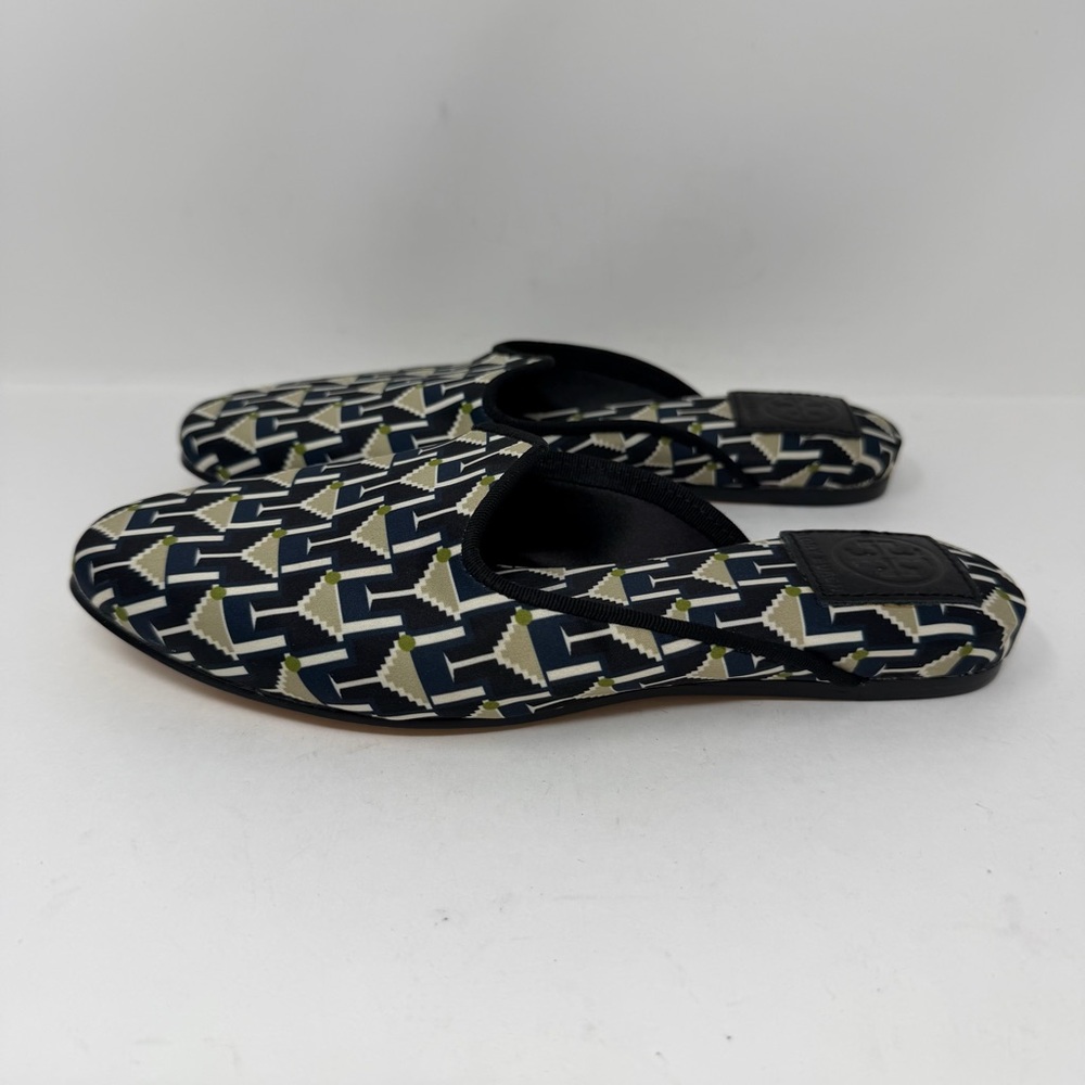 Tory Burch Martini Glass Satin Mules Blue Size 5 - Picture 4 of 11